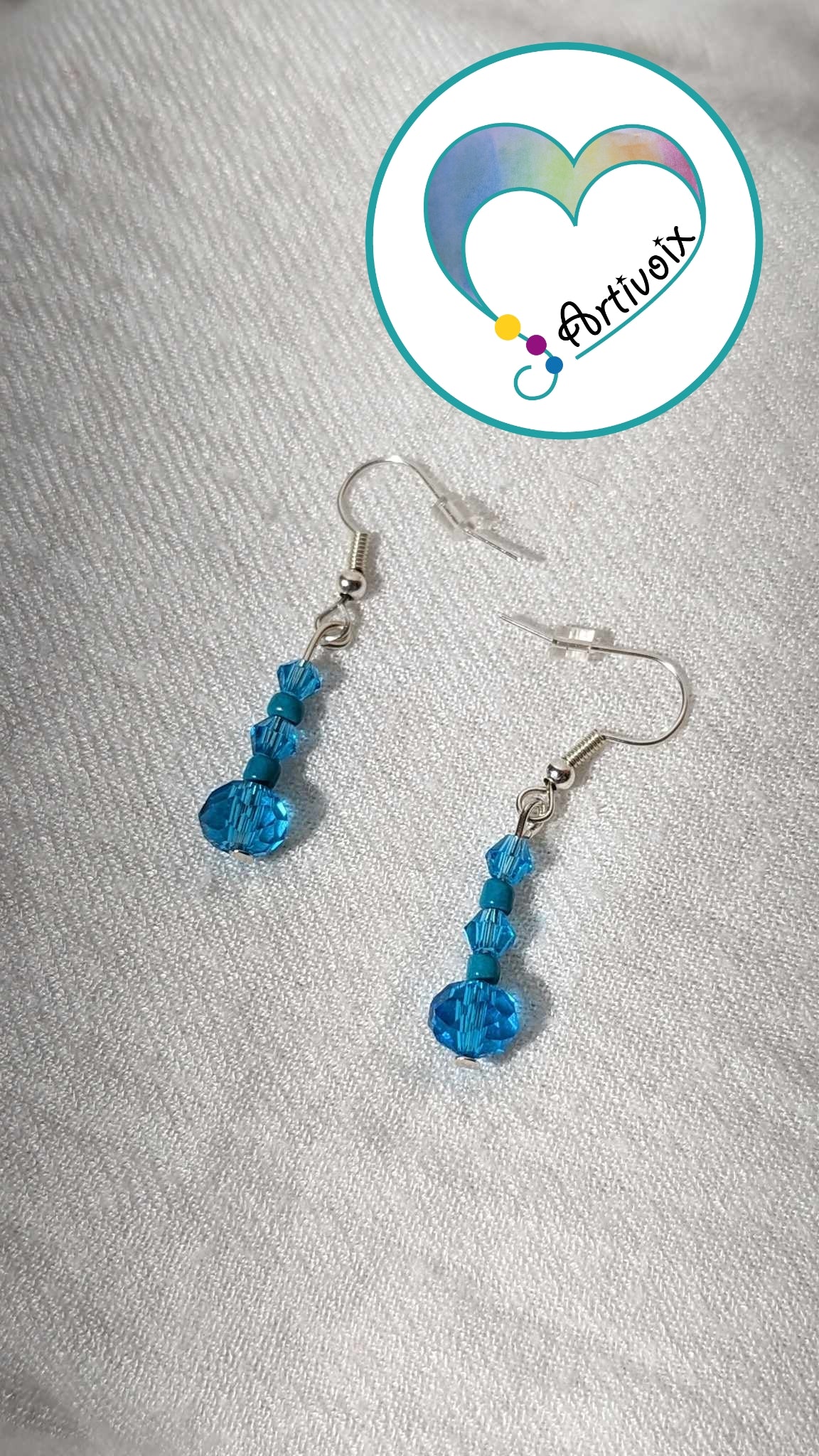 Boucles d'oreilles en perles "Bleu ciel"