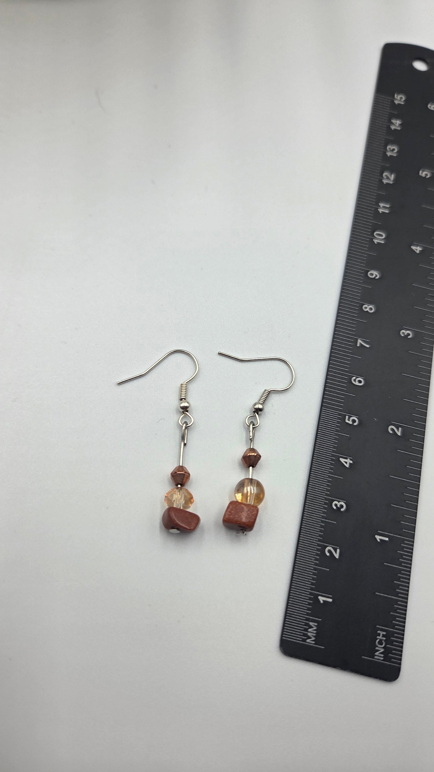 Boucles d'oreilles en perles "dans les teintes de cuivre"
