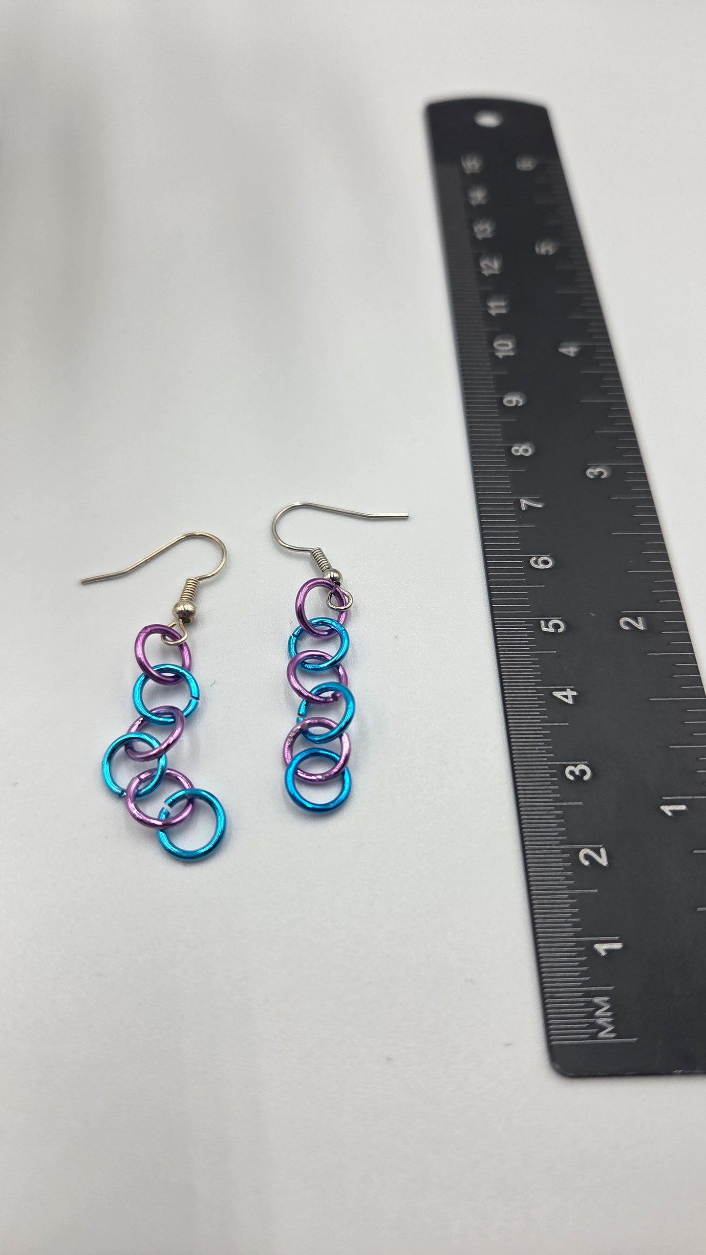 Boucles d'oreilles en anneaux "bleus et lilas"