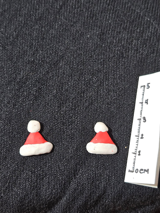 Boucles d'oreilles "chapeau de Père Noël"