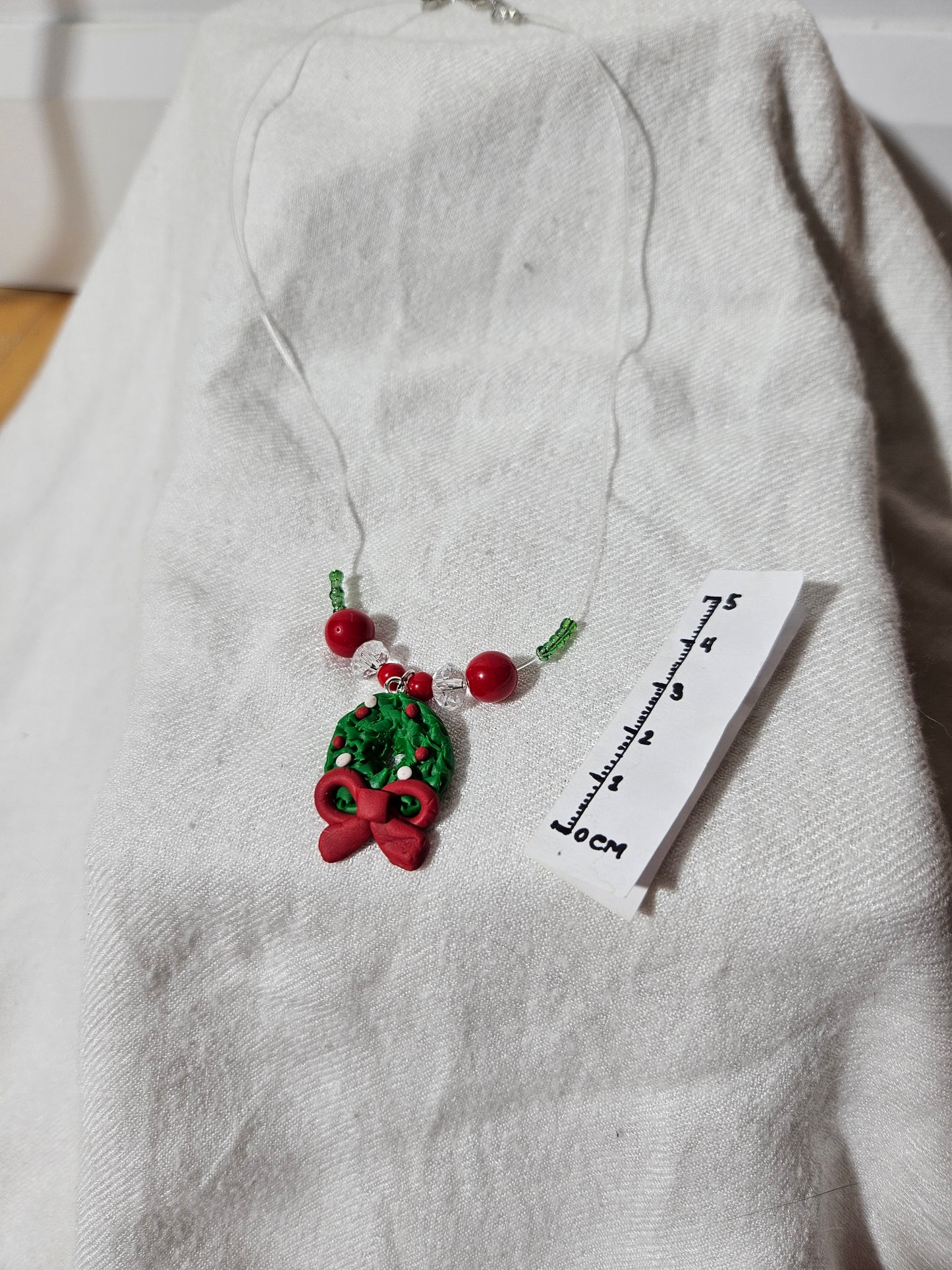 Christmas wreath necklace