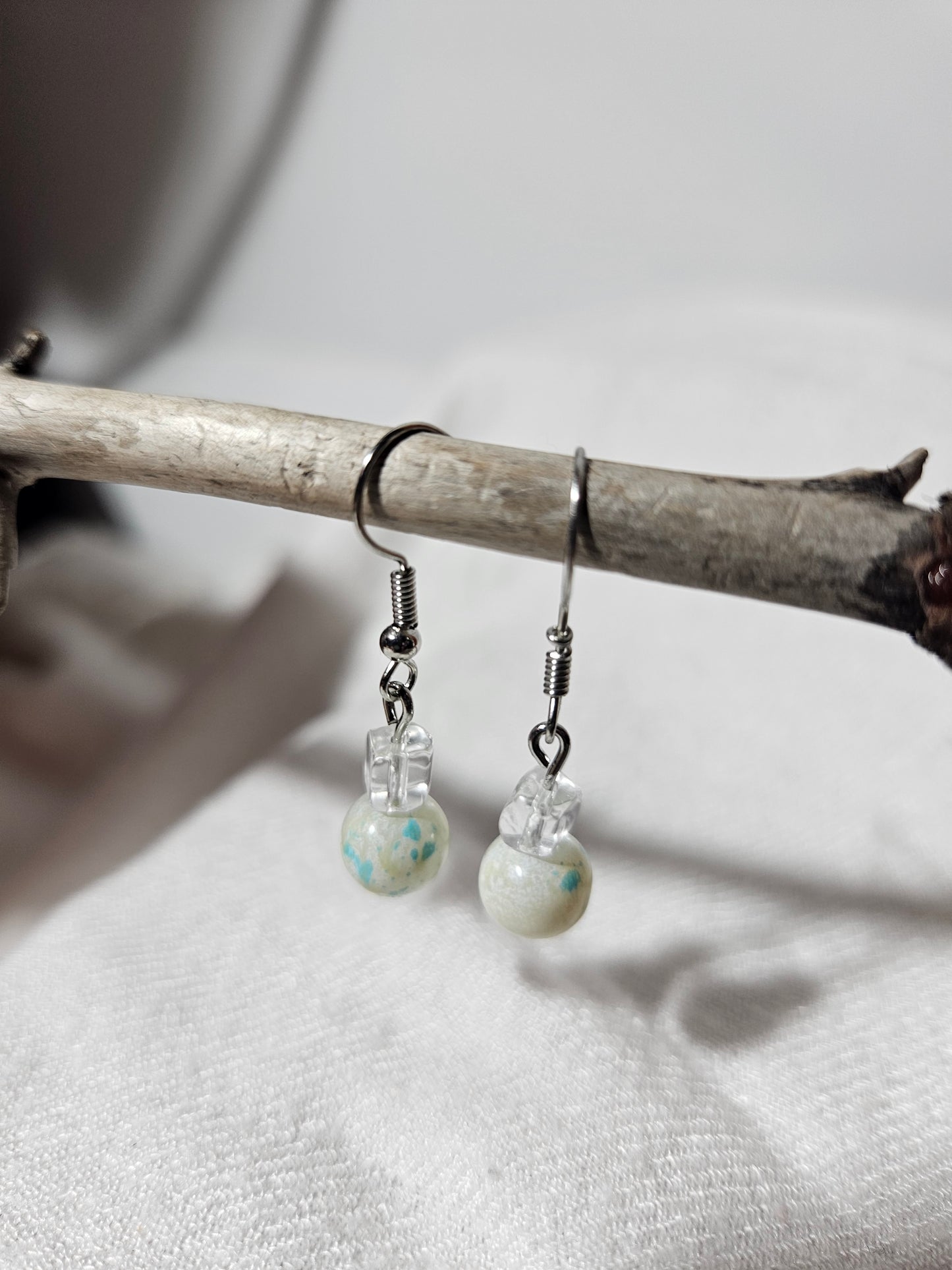 Pearl and crystal earrings