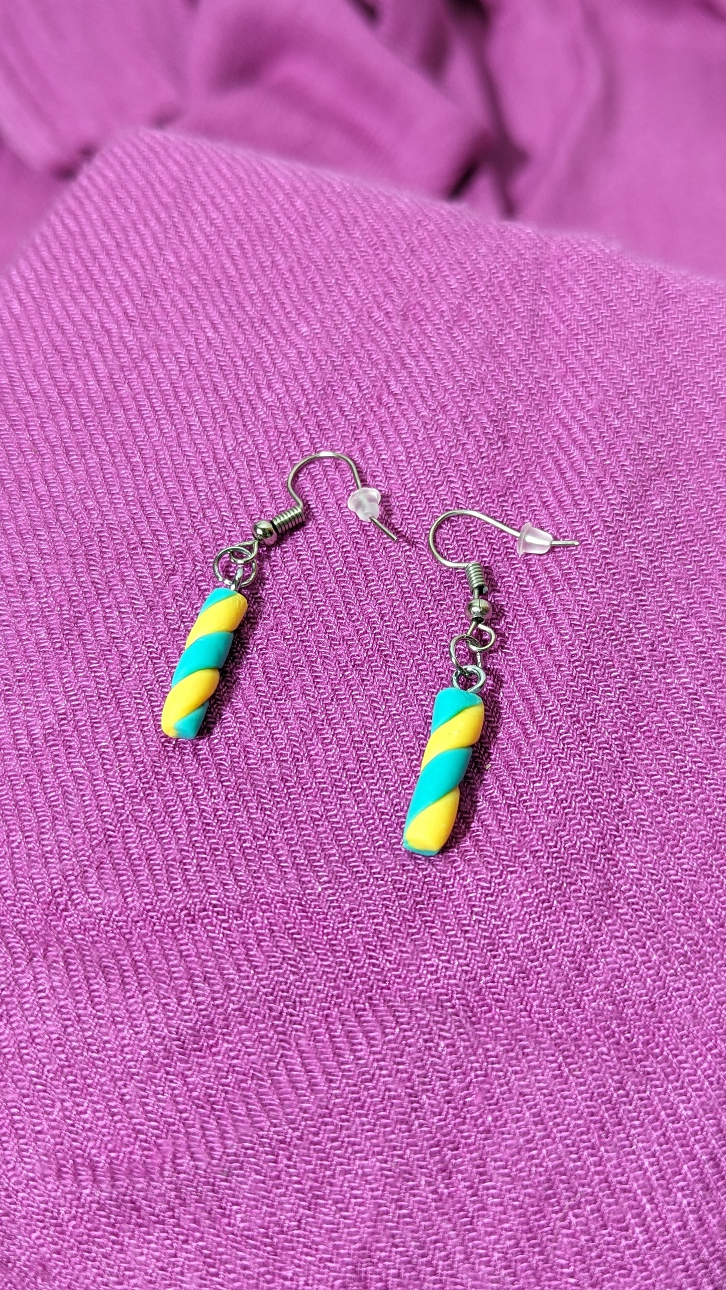 Boucles d'oreilles "Guimauve" jaune/turquoise