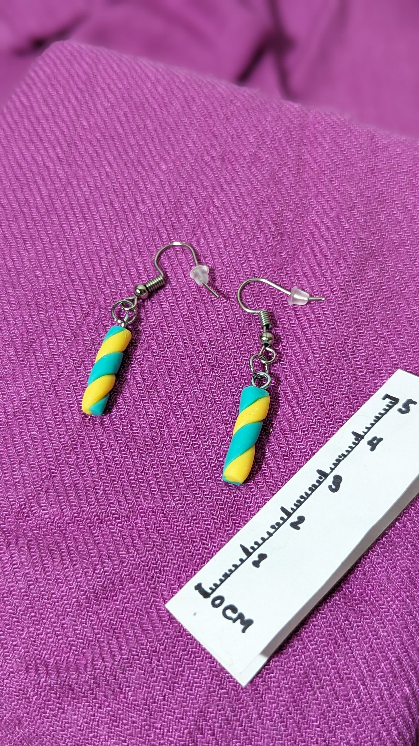 Yellow/turquoise “Marshmallow” earrings