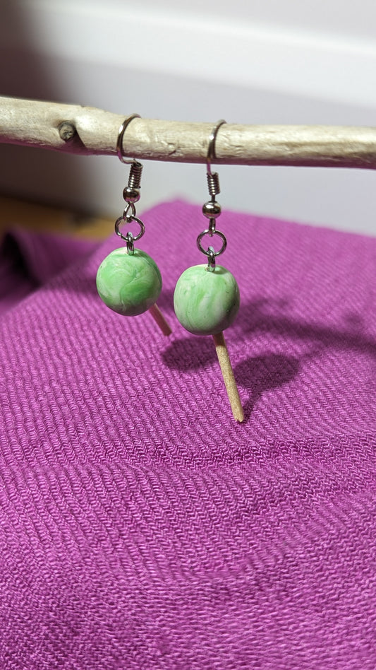 Boucles d'oreilles "Suçon vert"