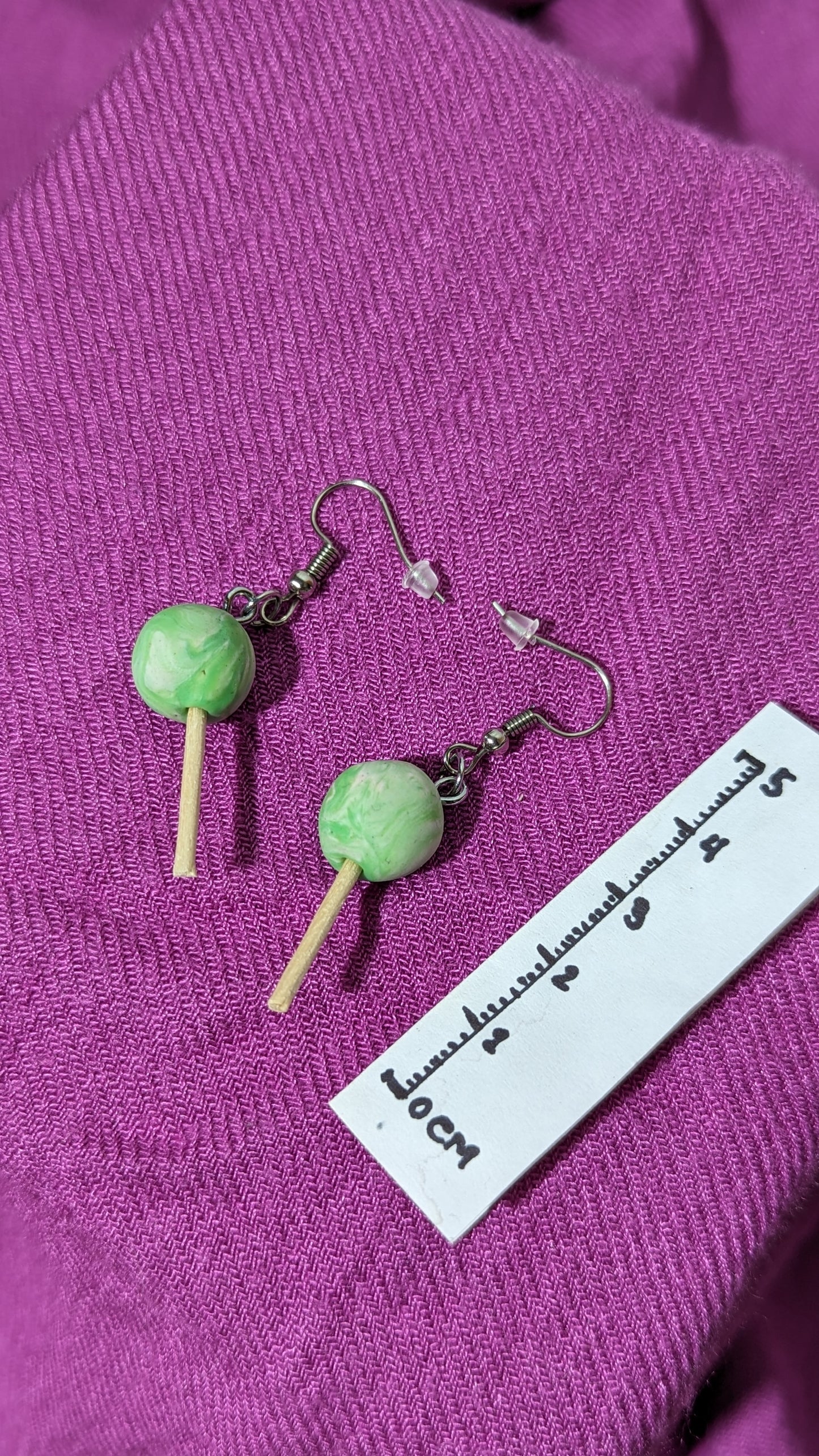 “Green lollipop” earrings