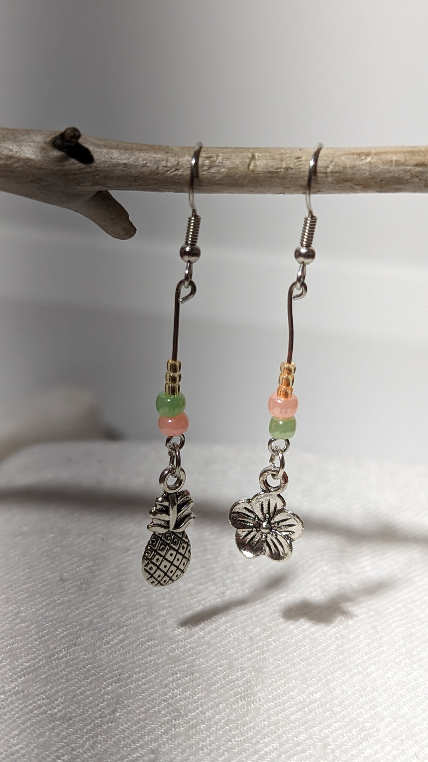 Boucles d'oreilles de perles et pendentifs "Hawaïen"