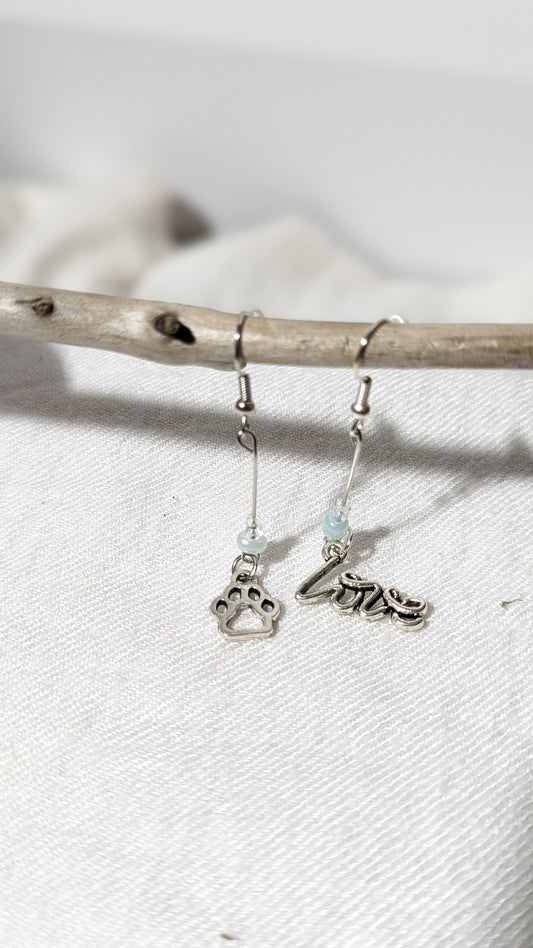 Earrings with “Pet Love” pendant