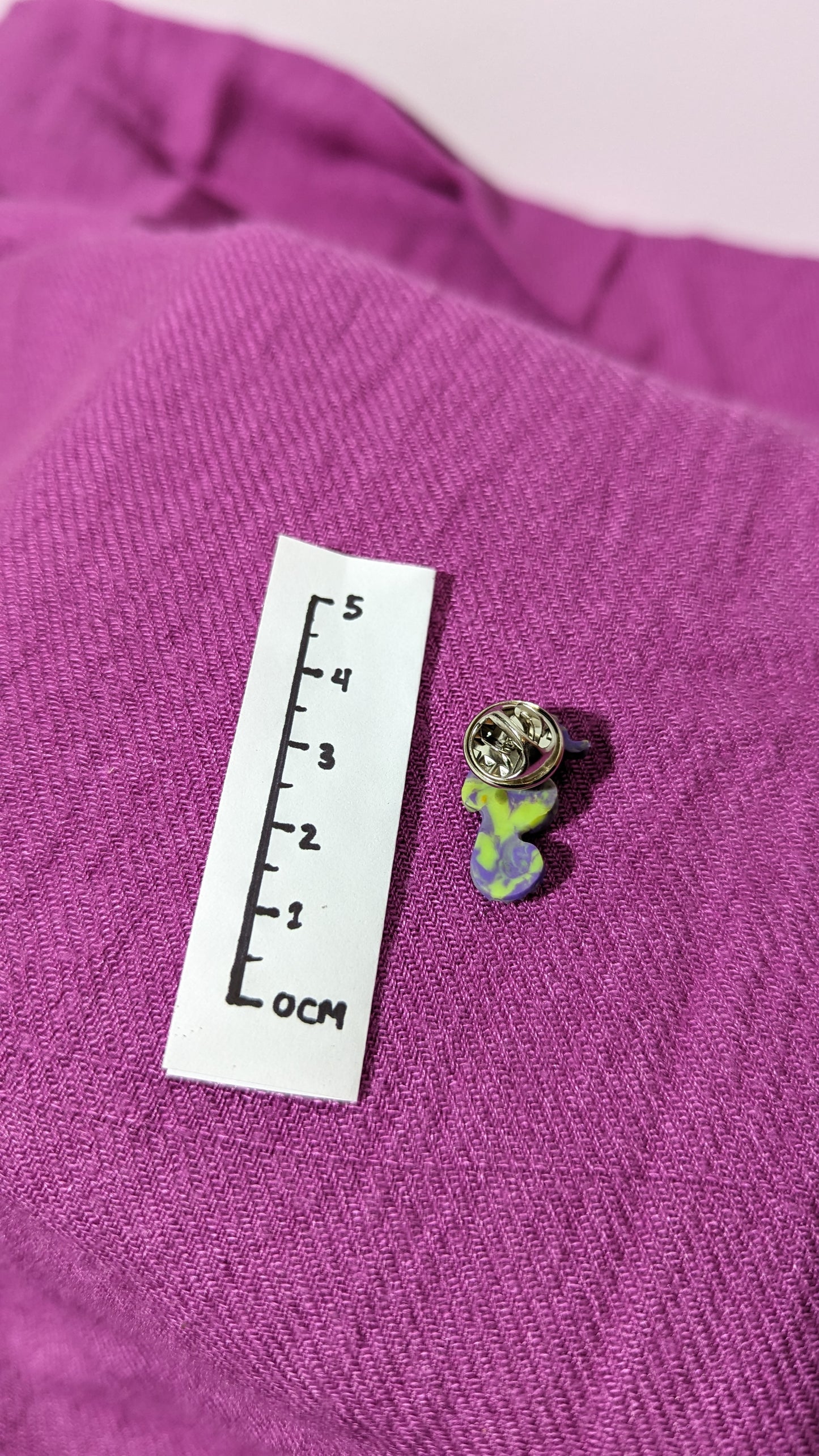 Lapel pin (Brooch/Pin) purple and green seahorse