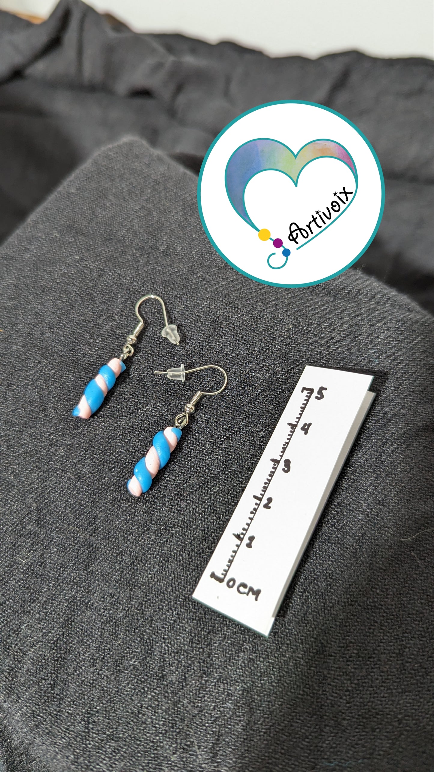 “Blue and pink marshmallow” earrings