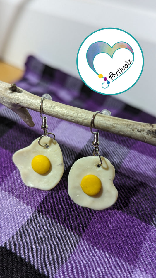 Boucles d'oreilles "oeufs miroir"