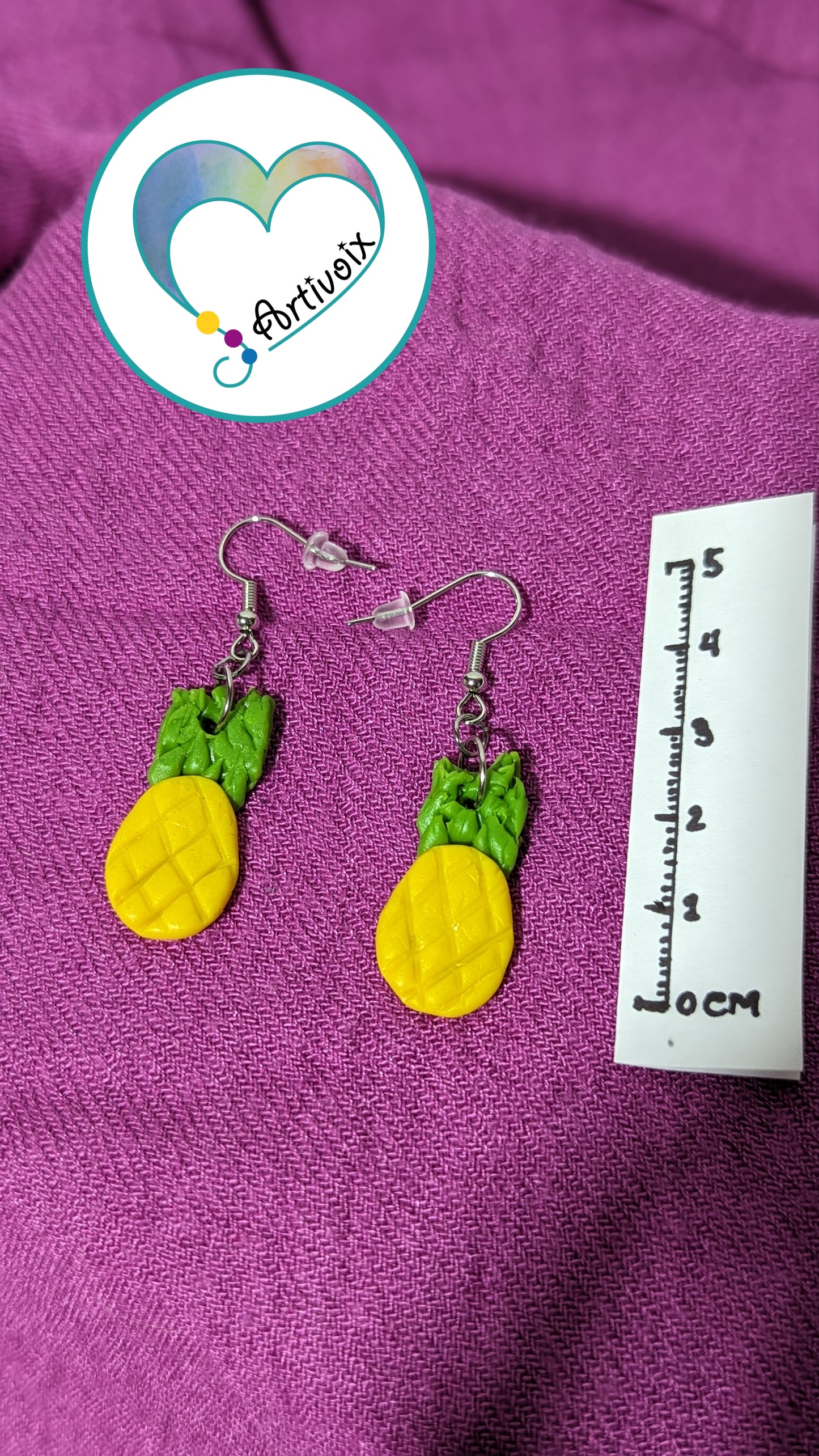 Boucle d'oreilles "ananas".