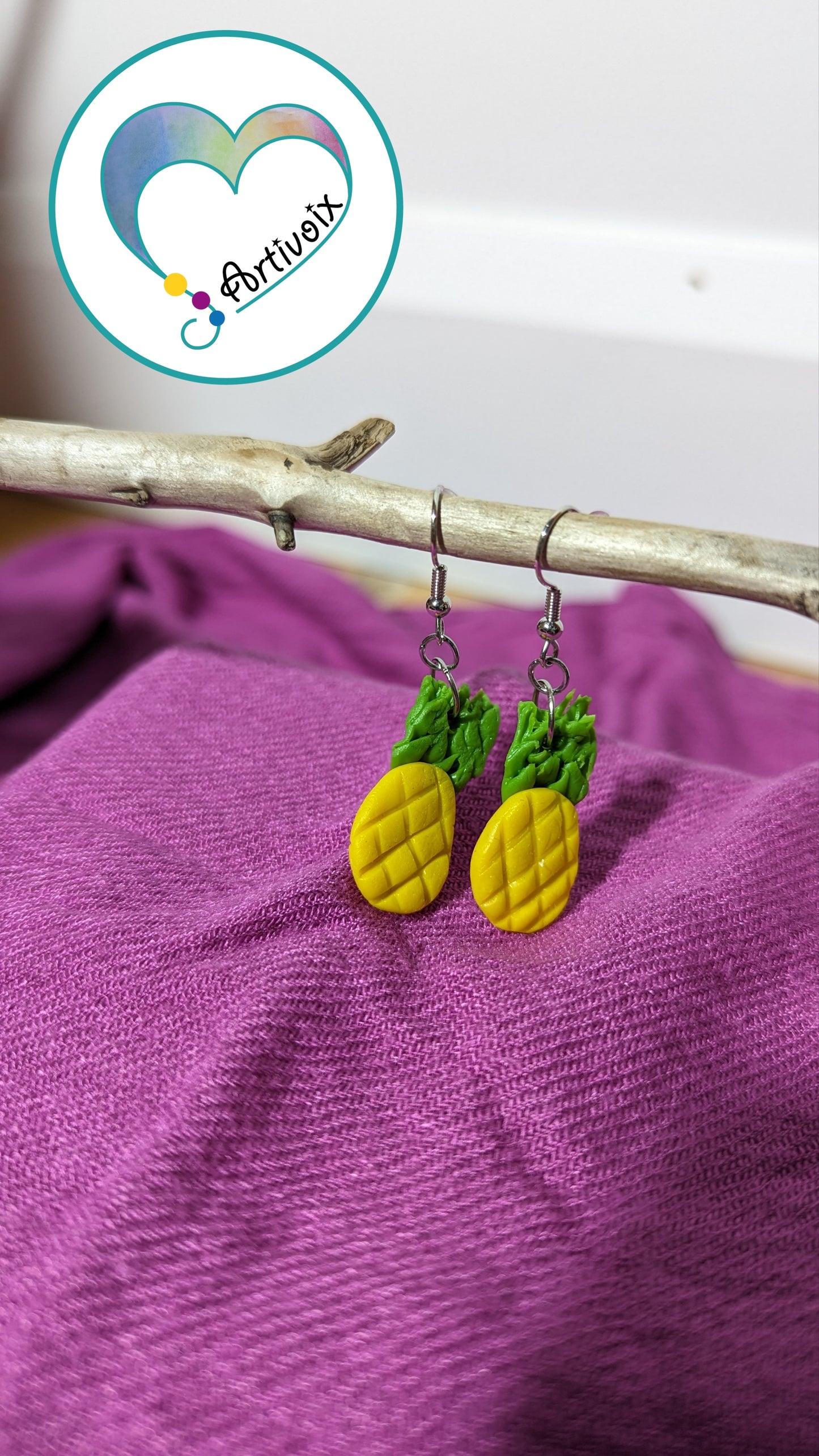 Boucle d'oreilles "ananas".