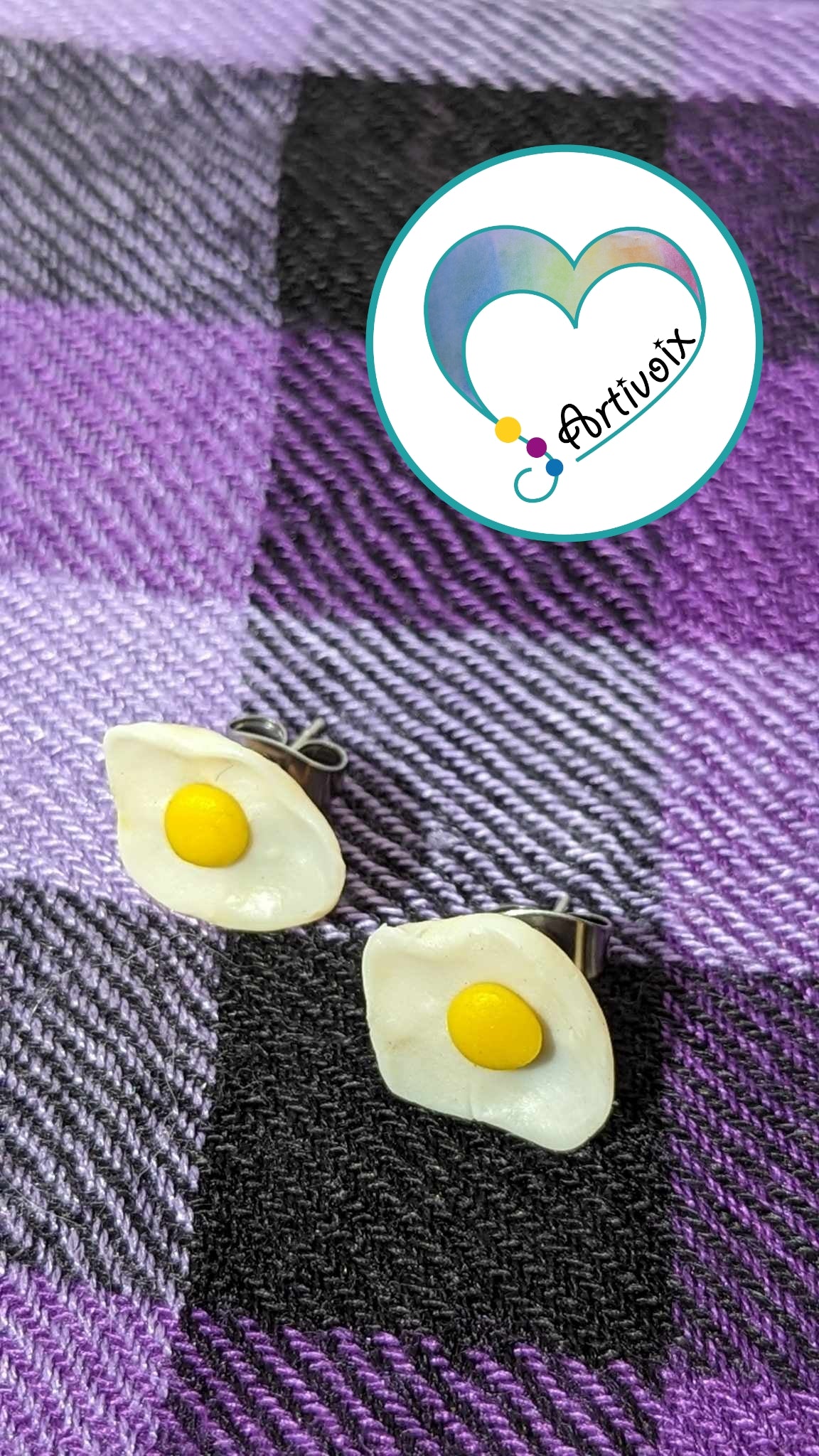 Boucles d'oreilles "oeufs miroir " #C.