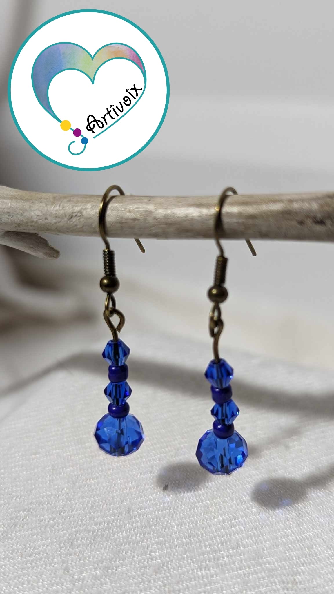 Boucles d'oreilles de perles "Bleu Royale"