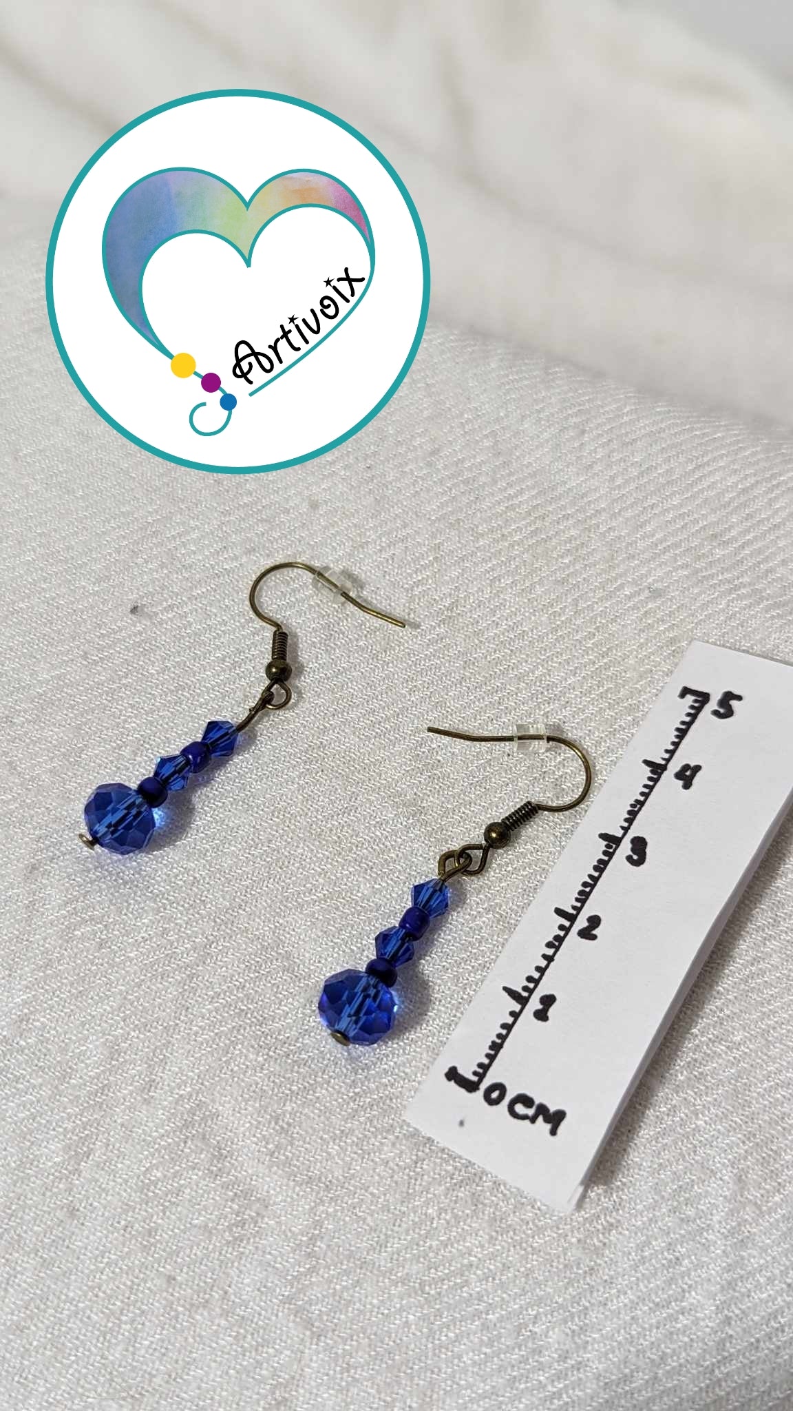 Boucles d'oreilles de perles "Bleu Royale"