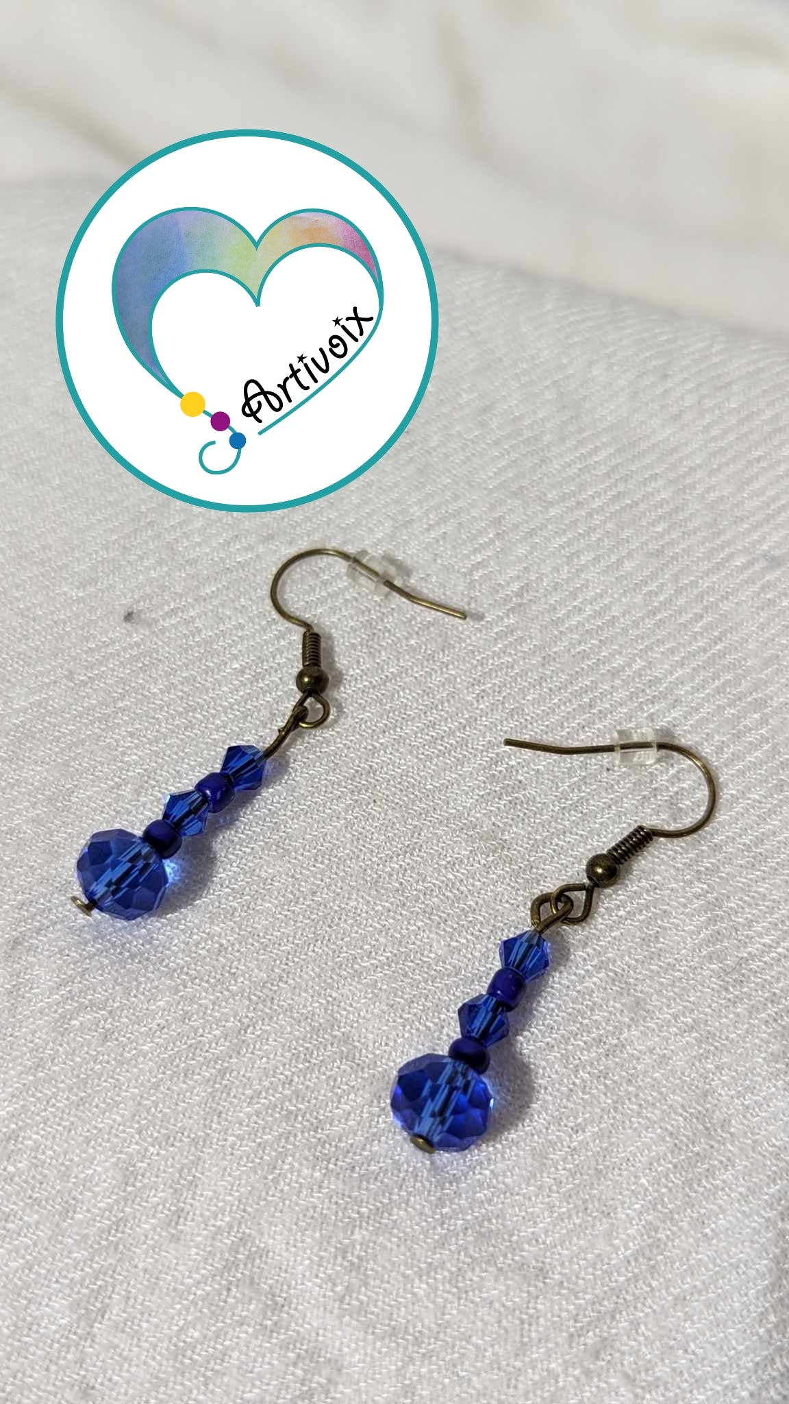 Boucles d'oreilles de perles "Bleu Royale"