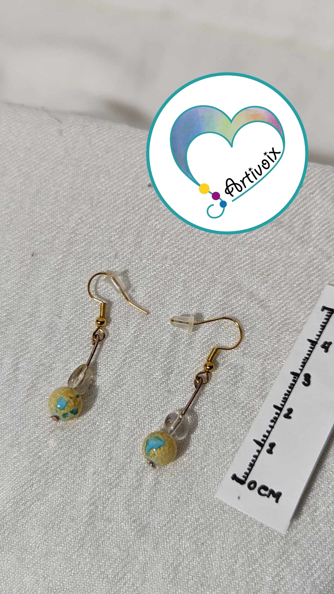 Boucles d'oreilles "Translucide/Perle de pierre"