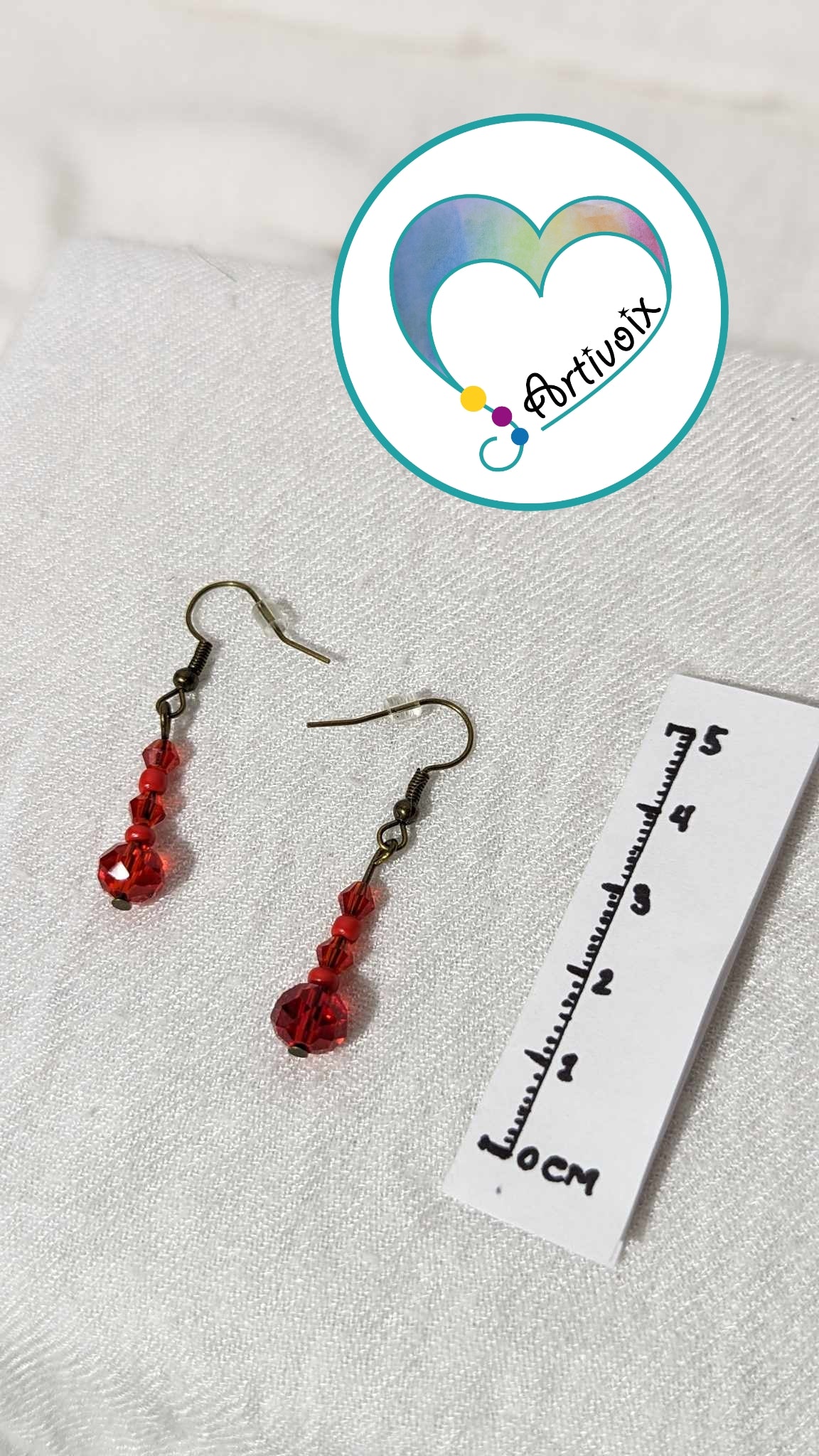 Boucles d'oreilles de perles "ROUGE"