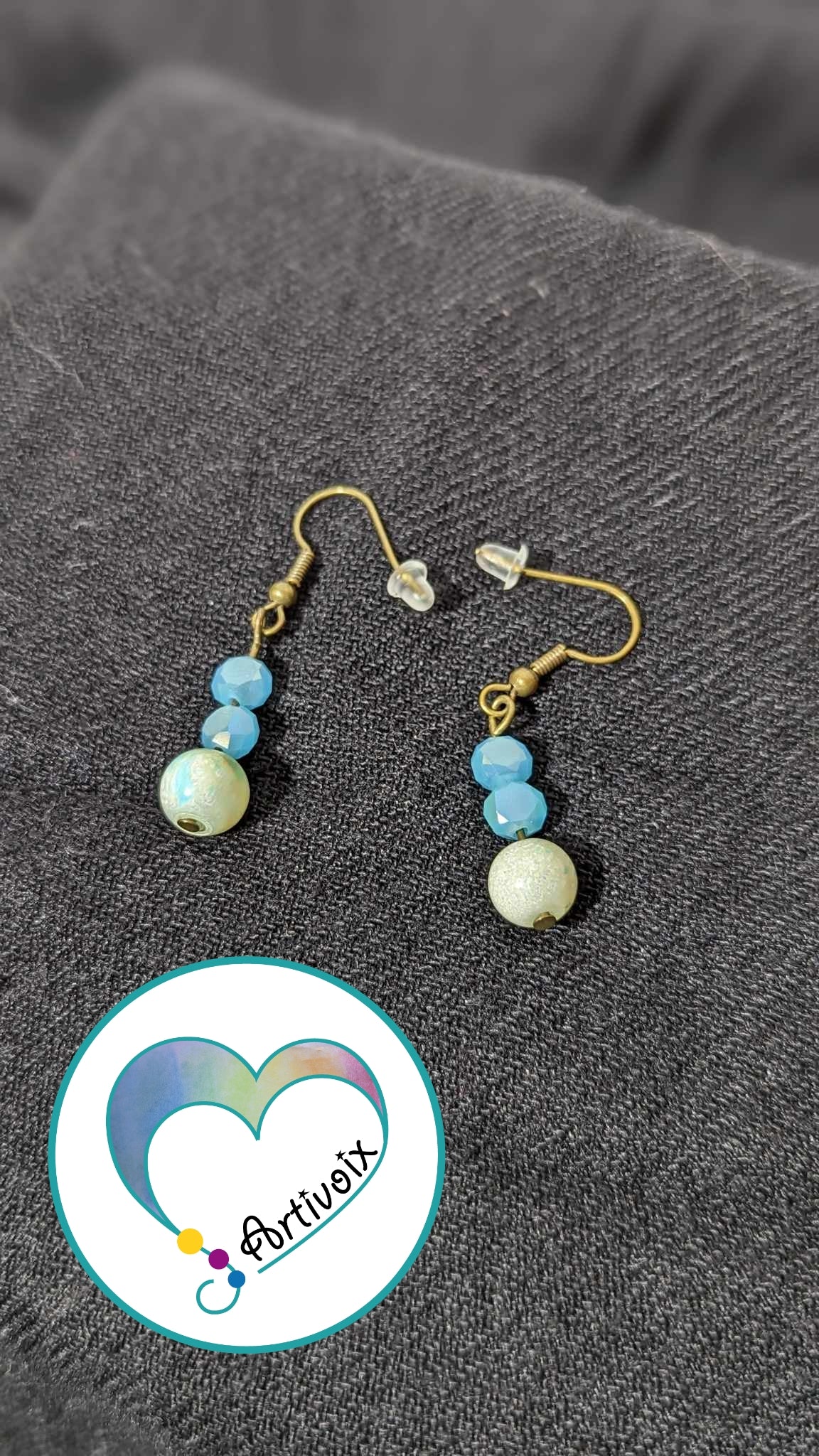 Pearl and stone earrings.