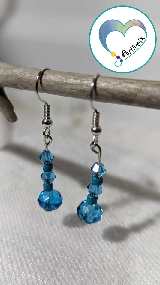 Boucles d'oreilles en perles "Bleu ciel"