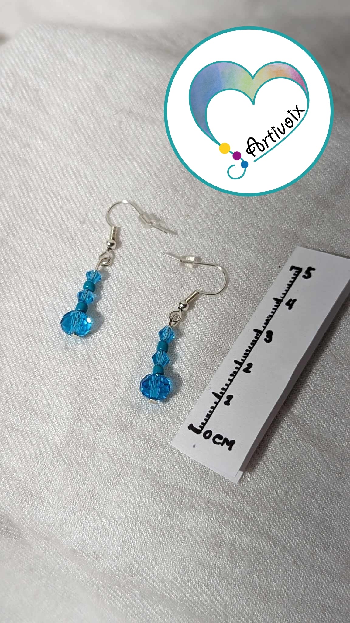 “Sky blue” pearl earrings