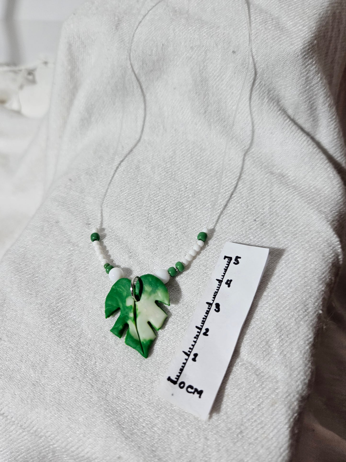 “Monstera Albo” necklace