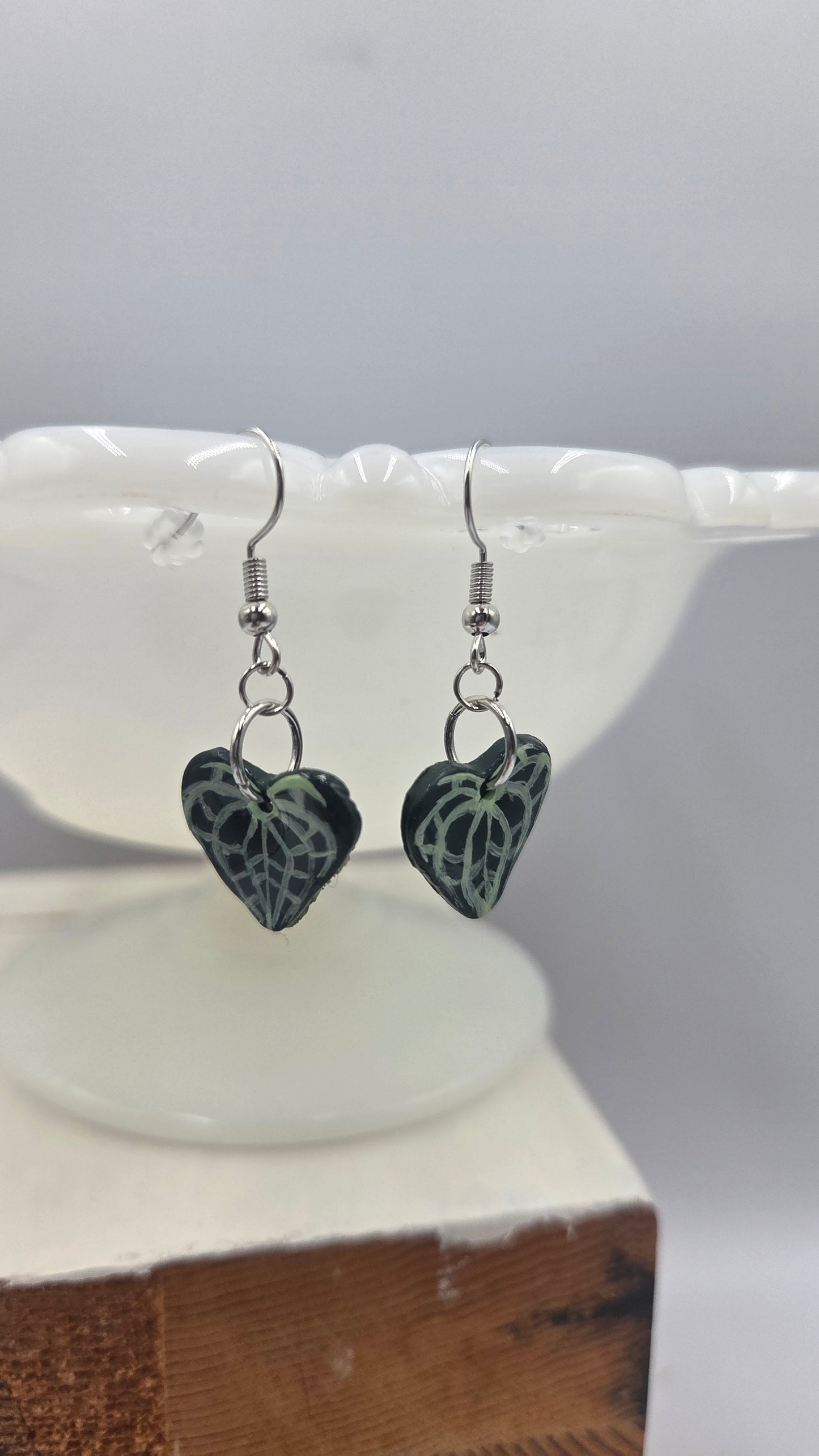 Boucles d'oreilles "Feuilles Anthurium Clarinervium"