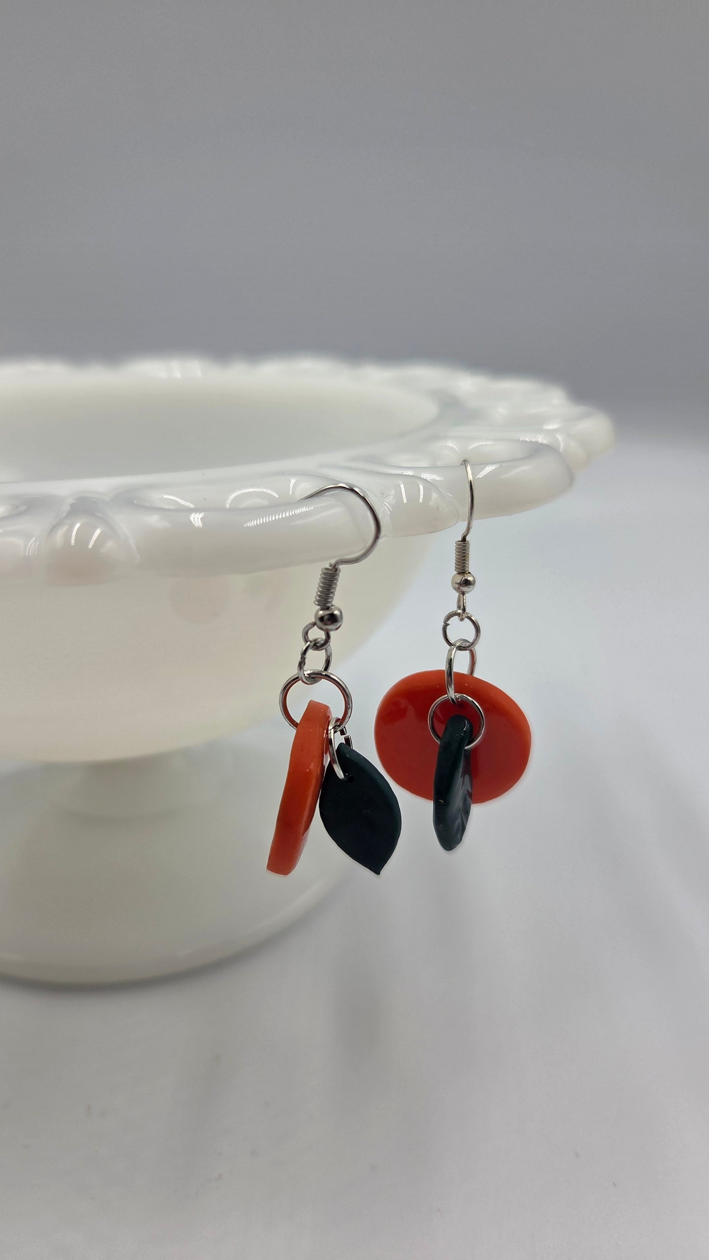 Boucles d'oreilles "Orange avec feuilles"