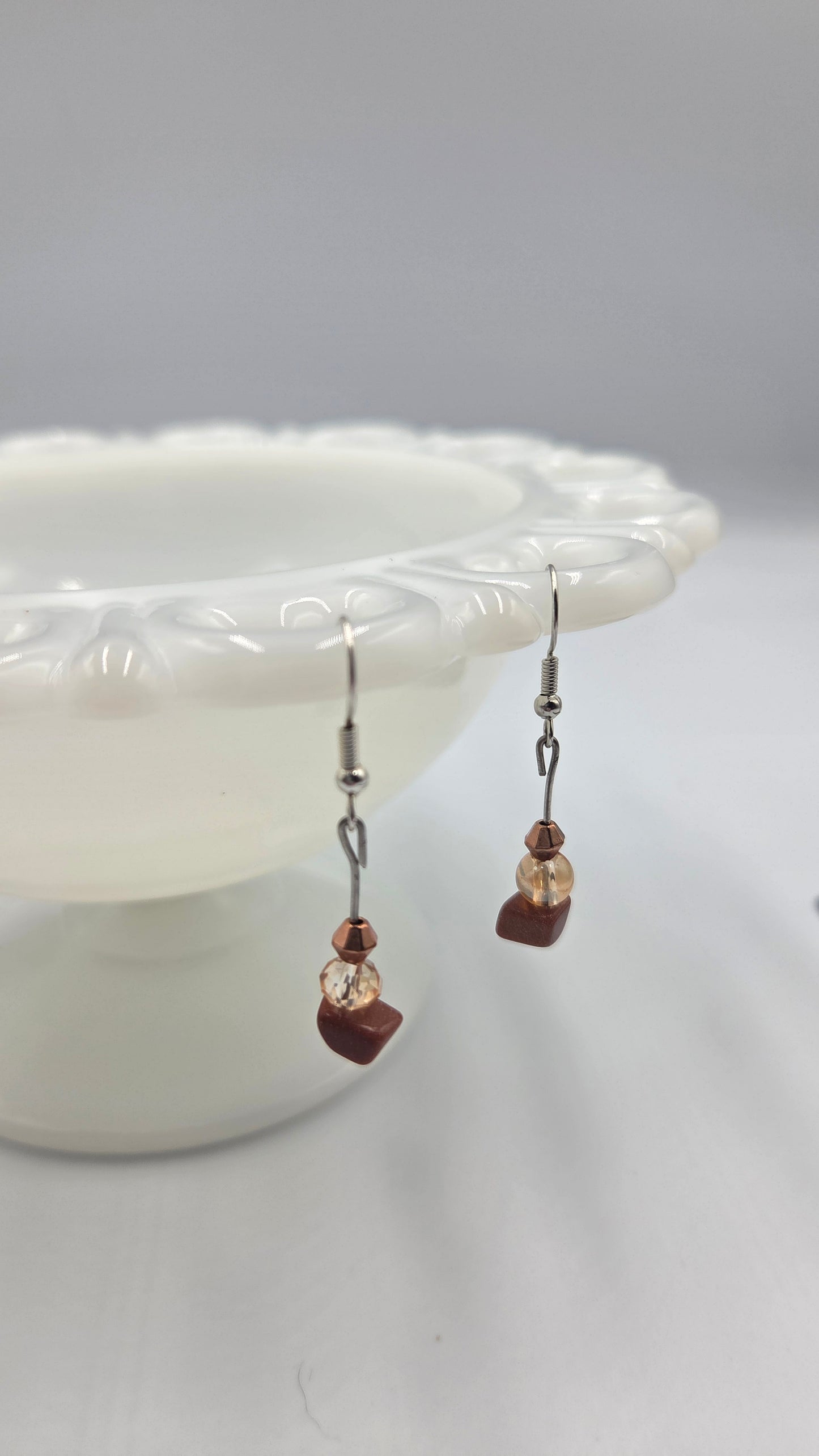 Boucles d'oreilles en perles "dans les teintes de cuivre"