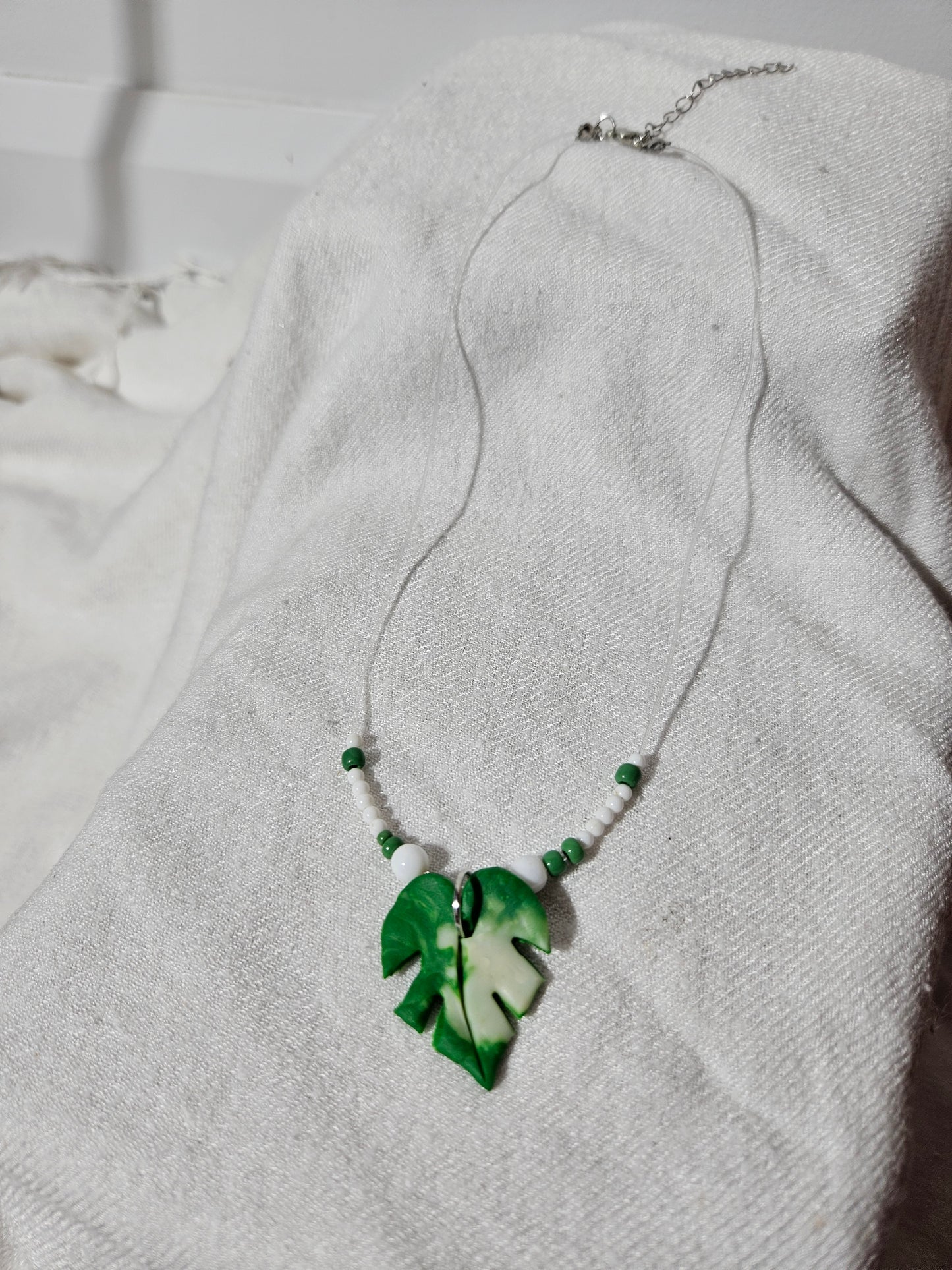 “Monstera Albo” necklace