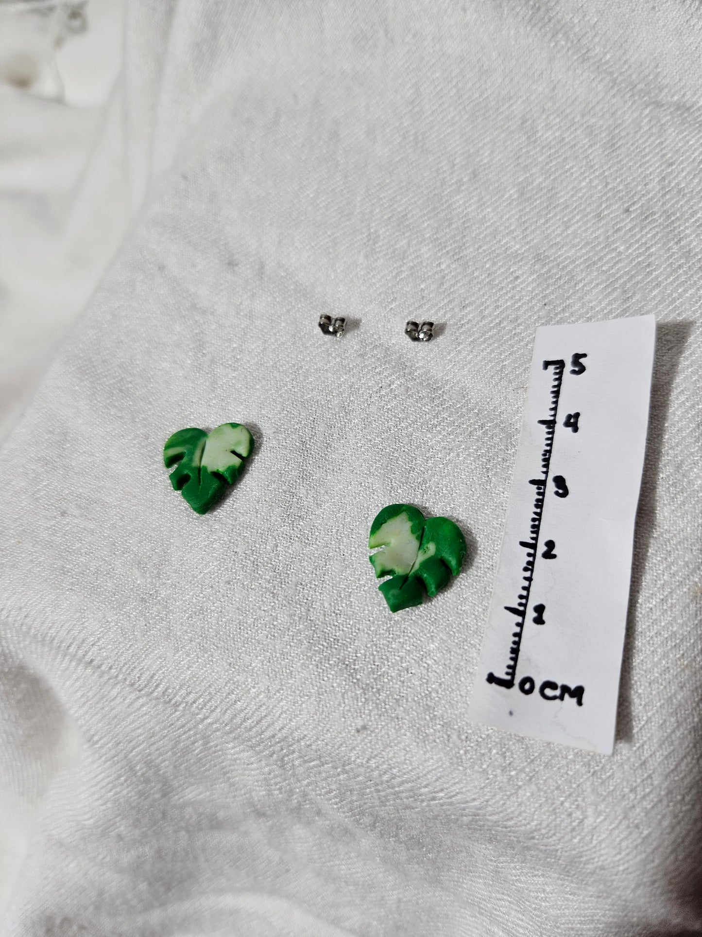 “Monstera Albo” earrings