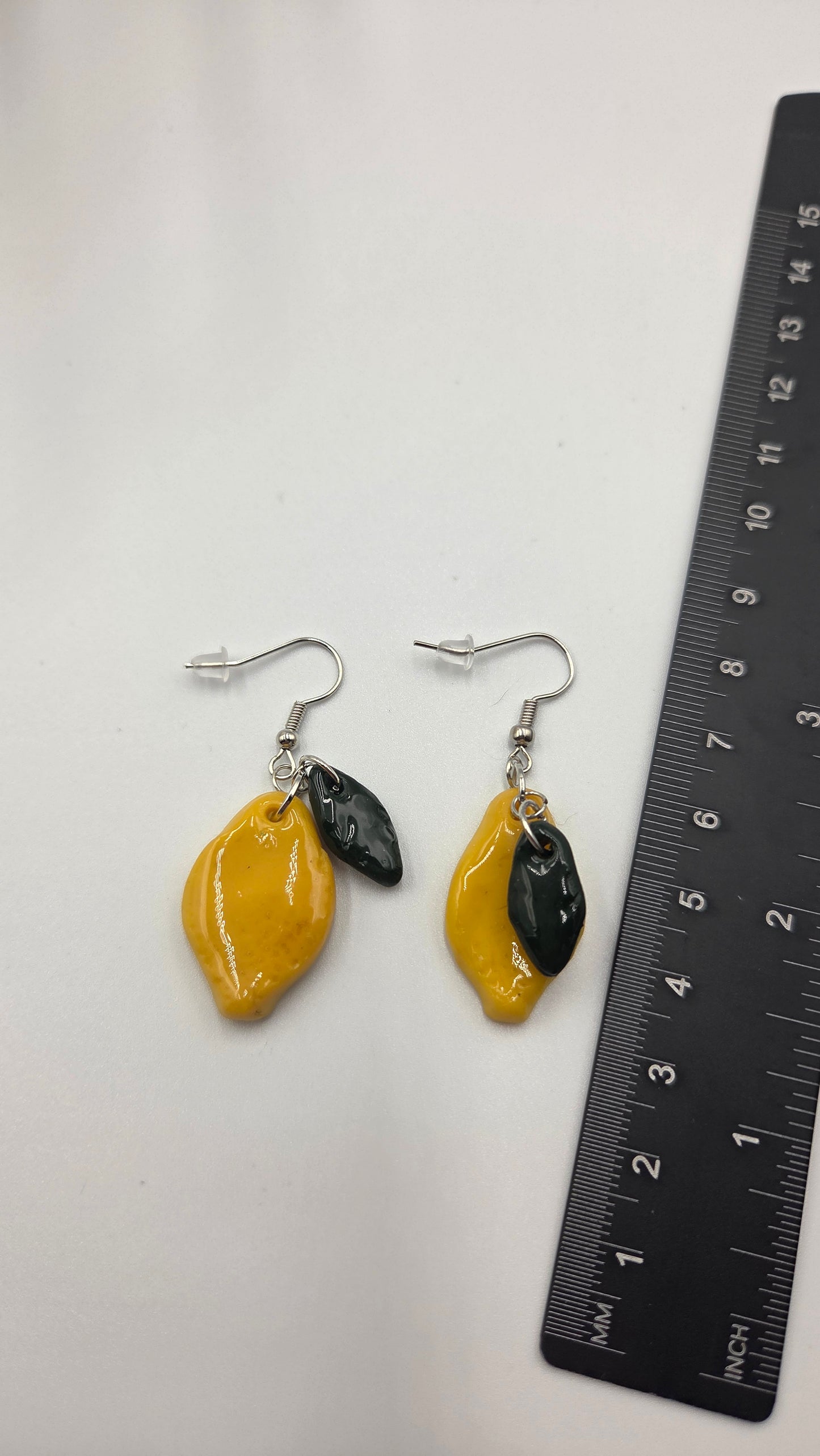 Boucles d'oreilles "Citrons avec feuilles"