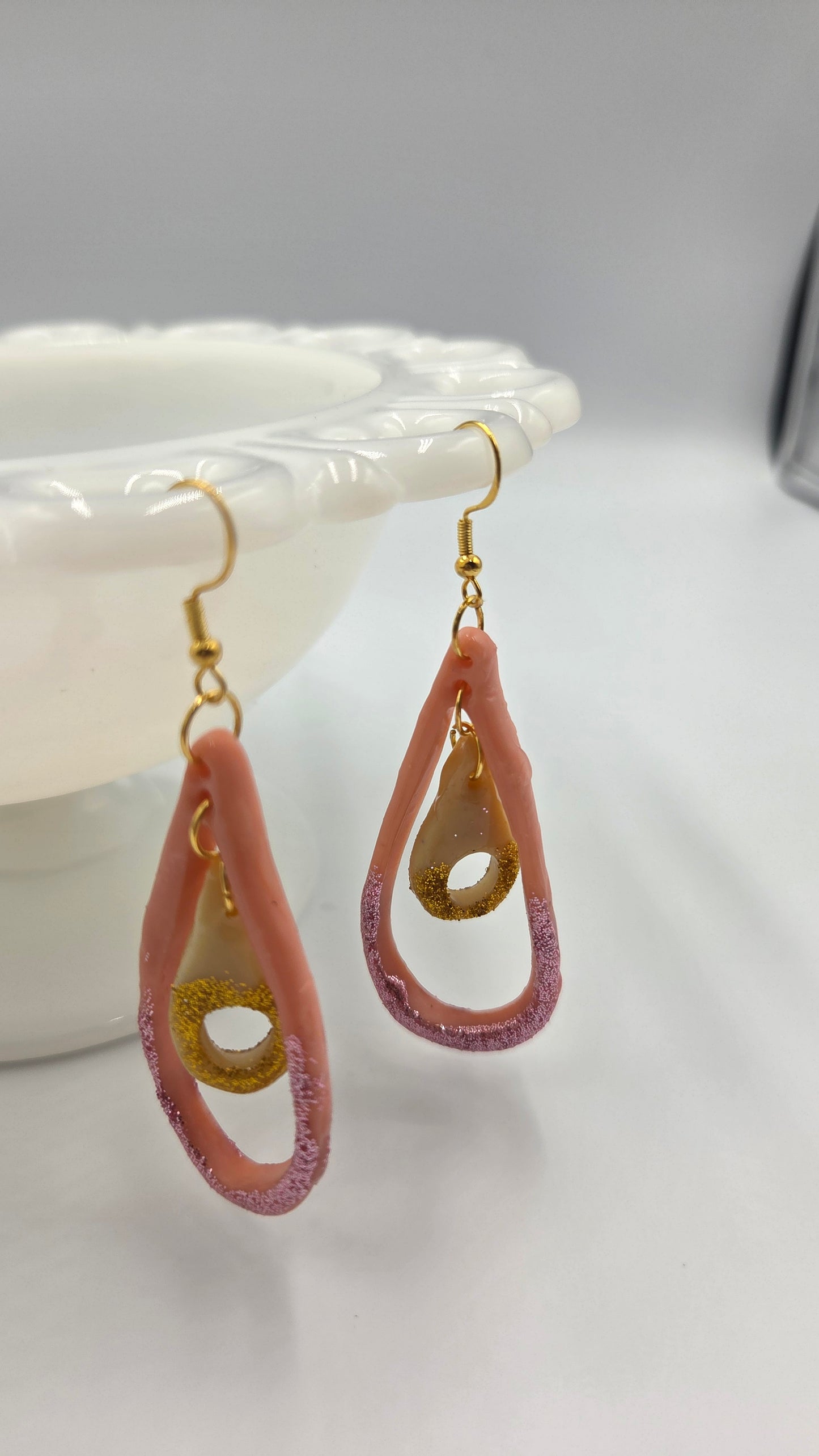 Boucles d'oreilles "Gouttes d'eau entrelacées"